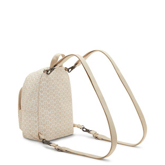 Kipling Delia Compact Printed Convertible Rugzak Beige | België 1655UZ